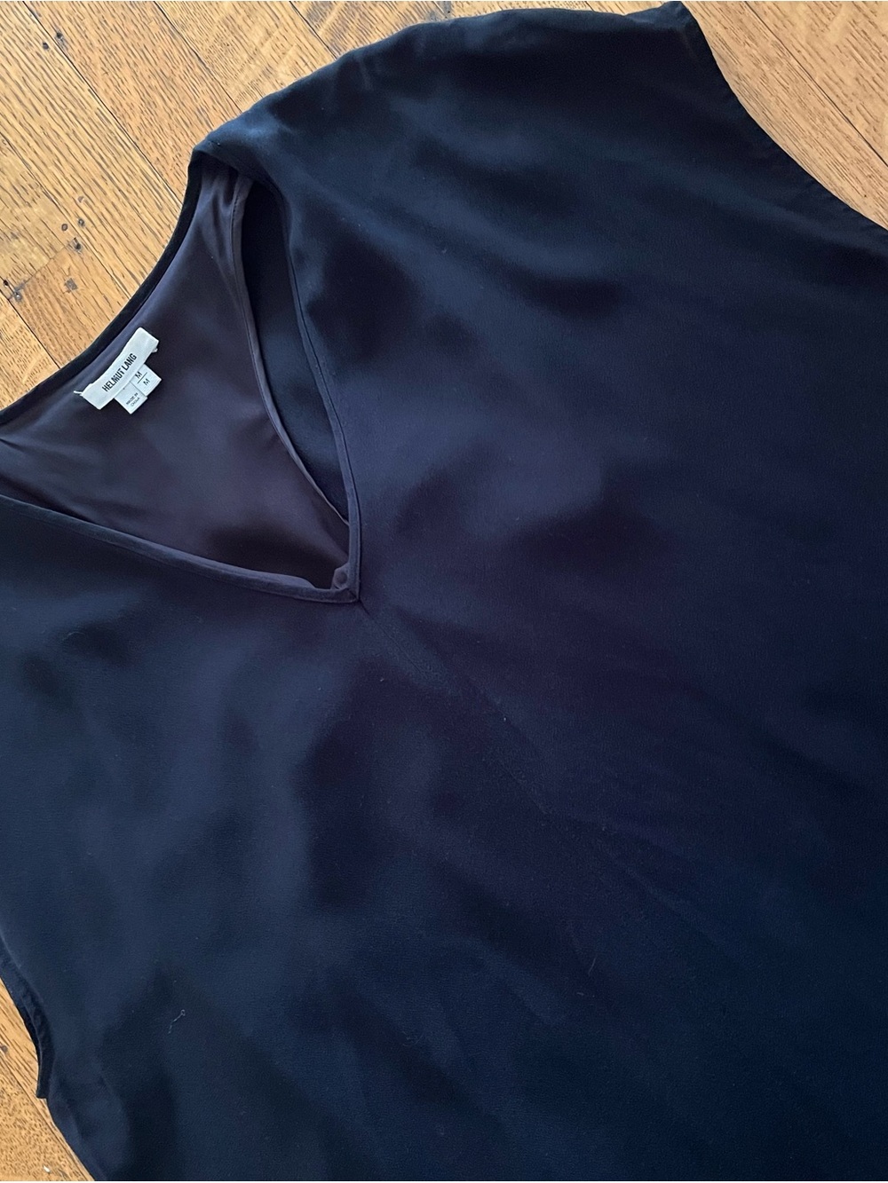 Helmut Lang Black V‑Neck Relaxed Maxi Dress - Picture 4 of 11